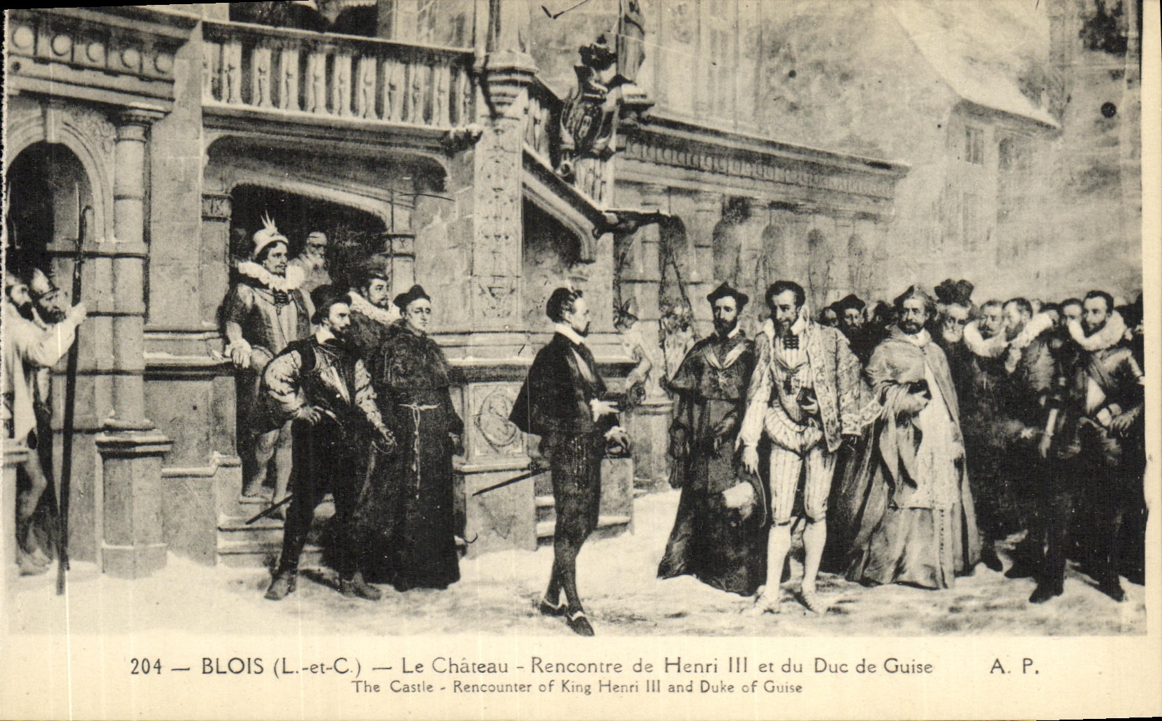 CPA Blois La Chateau Rencontre de Henri III et du Duc de Guise