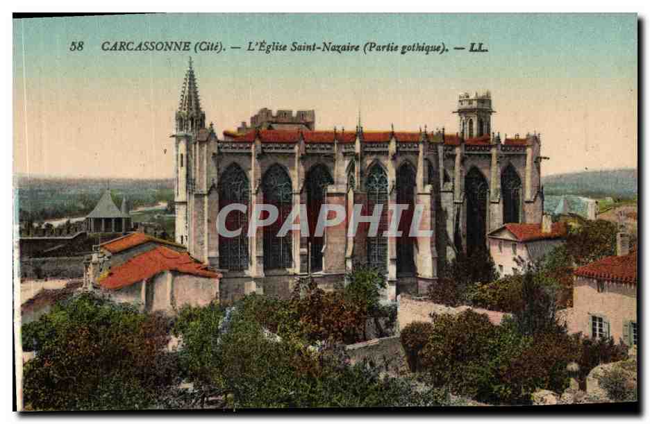 CPA Carcassonne L Eglise Saint Nazaire partie gothique