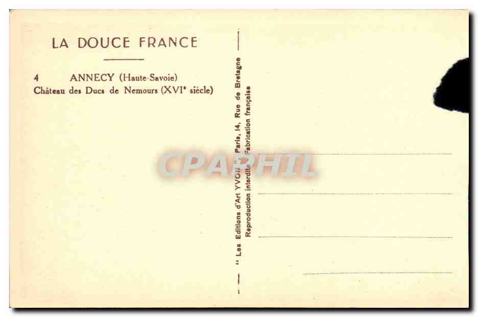 CPA Annecy Chateau des Ducs de Nemours — Reverso