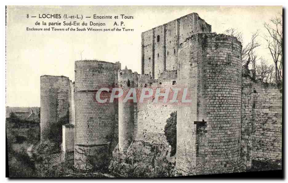 CPA Loches Enceinte et Tours de la Partie Sud Est du Donjon