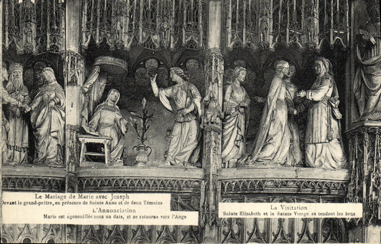 Scènes religieuses — Le Mariage de Marie avec Joseph, L'Annonciation, La Visitation — CPAPHIL