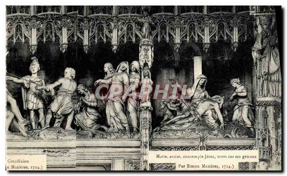 CPA Marie assise Contemple Jesus Mort sur ses Genoux Chartres