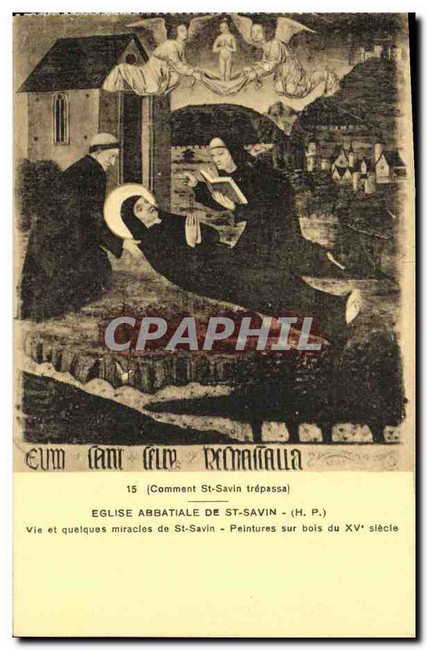 Église abbatiale de St-Savin — Vie et quelques miracles de St-Savin — Peintures sur bois du XVᵉ siècle — (H. P.)
