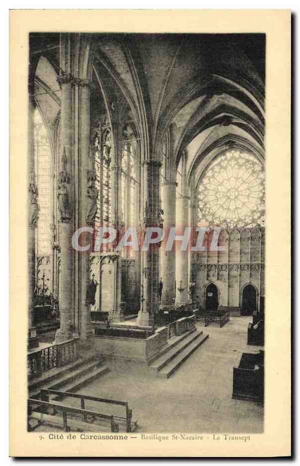 CPA Cite de Carcassonne Basilique de St Nazaire Le Transept