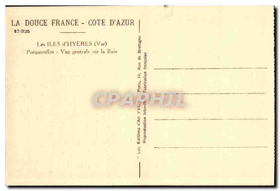 CPA Les Iles D Hyeres Porquerolles Vue Generale sur la Baie — Reverso