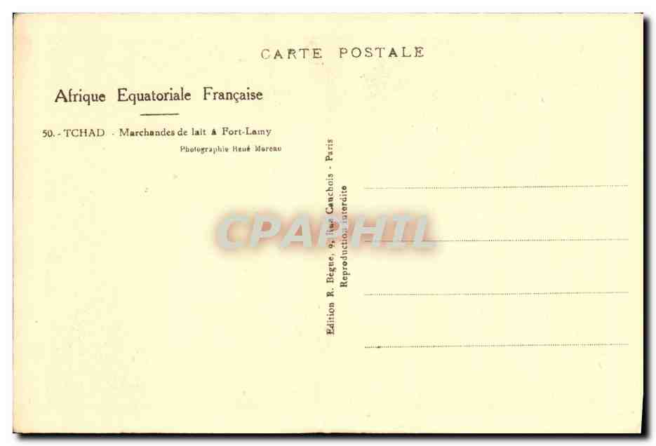 CPA Tchad Marchandes de lait a Fort Lamy Afrique — Rückseite