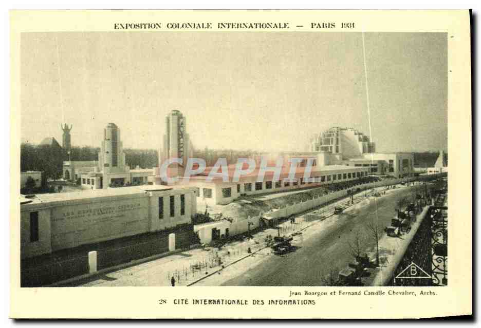 Exposition Coloniale Internationale — Paris 1931 — Cité Internationale des Informations — Jean Boargou et Fernand Camille Chevalier, Archs.