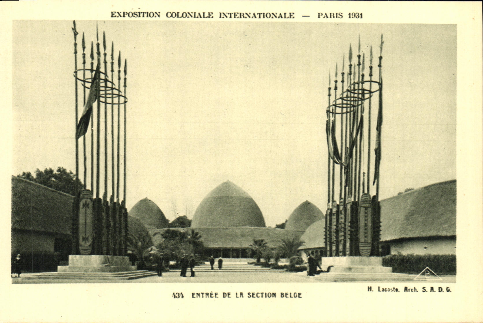 Entrée de la Section Belge — Exposition Coloniale Internationale — Paris 1934 — H. Lacoste, Arch. S.A.D.G.
