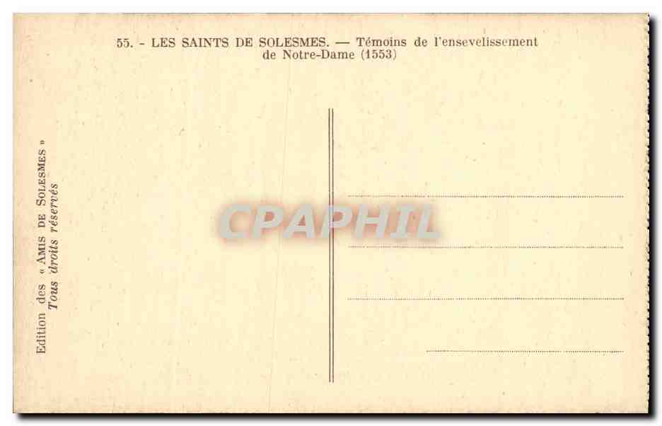 CPA Les Saints De Solesmes Temoins de L ensevelissement de Notre Dame — Rückseite