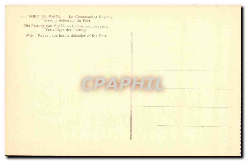 Commandant Raynal — défenseur du Fort de Vaux — JTB Gouichon — Reverso