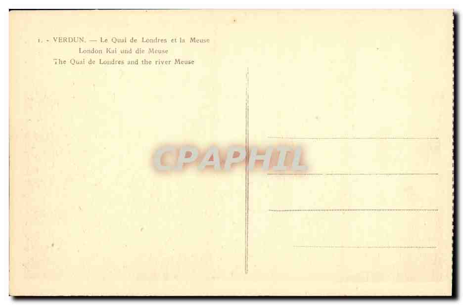 CPA Verdun Le Quai de Londres et la Meuse Militaria — Rückseite