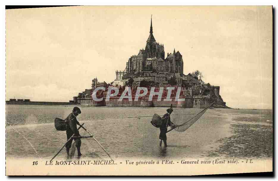 Mont Saint-Michel — Allgemeiner Blick von Osten — Verlag Lévy et Neurdein Réunis, Nr. 16