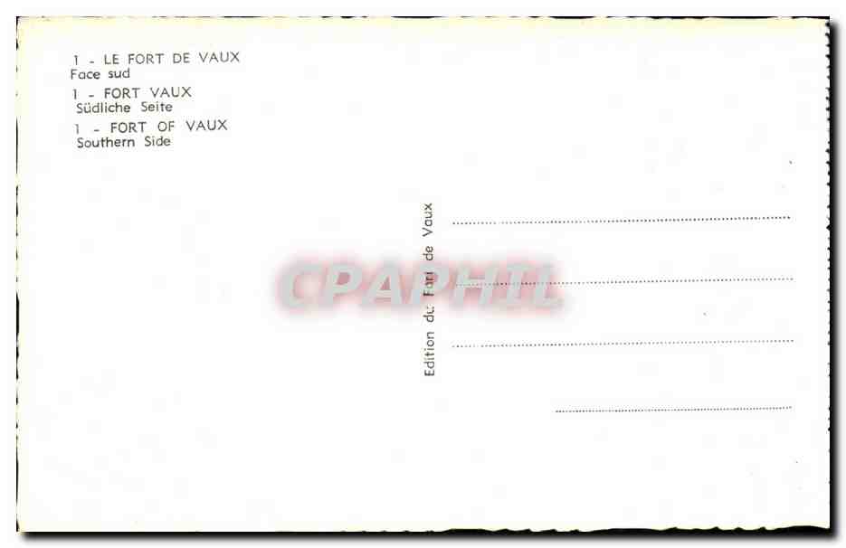 Le Fort de Vaux — Face sud — Édition de Vaux — Reverso