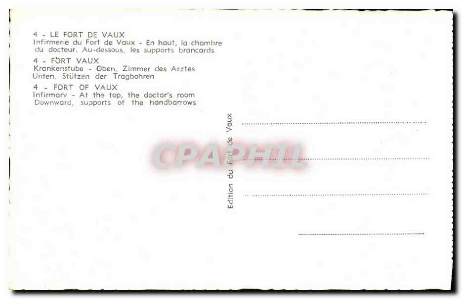 Cuarto del médico en el Fuerte de Vaux — Enfermería — soportes para camillas — Edición del Fuerte de Vaux — Reverso