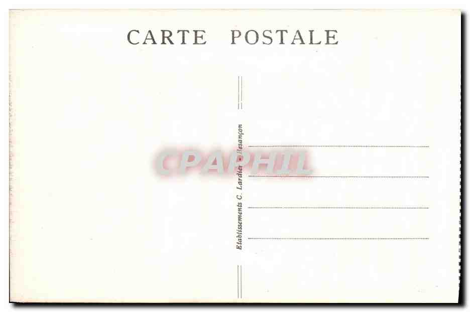 Frontière Franco-Suisse — Entrée des Bassins du Doubs - Lac de Chaillexon — Éditeur C. Lardier, n° 849 — Verso