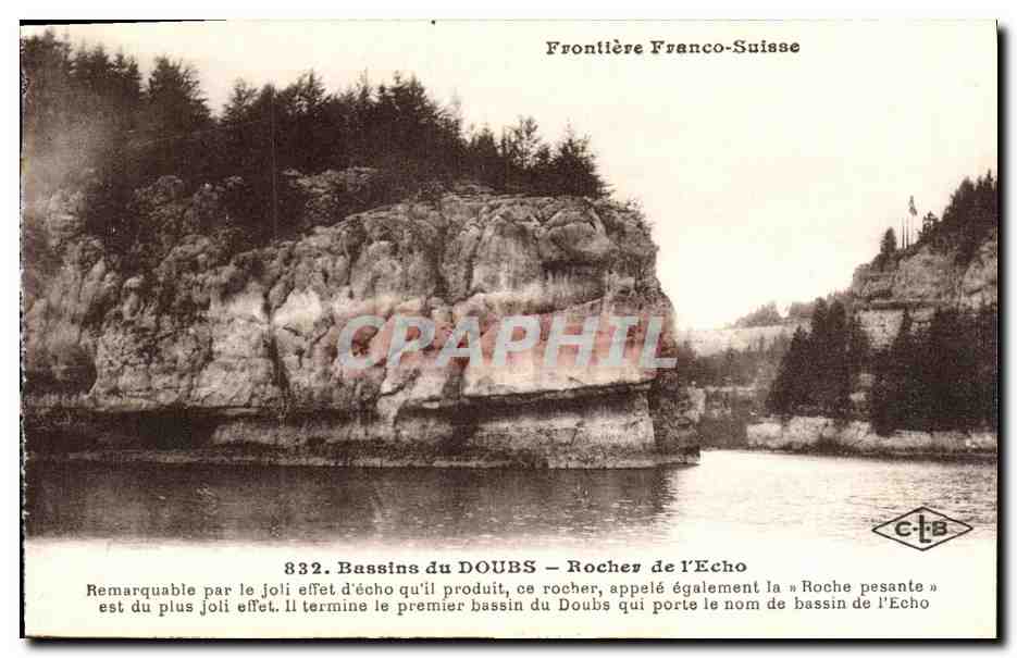 CPA Frontiere Franco Suisse Rocher de l Echo