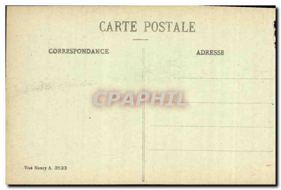 Antike Ansichtskarte Reims In ihren Jahren der Bombardements Ecke der Straßen von l'Isle und Ponsardin Militaria — Rückseite