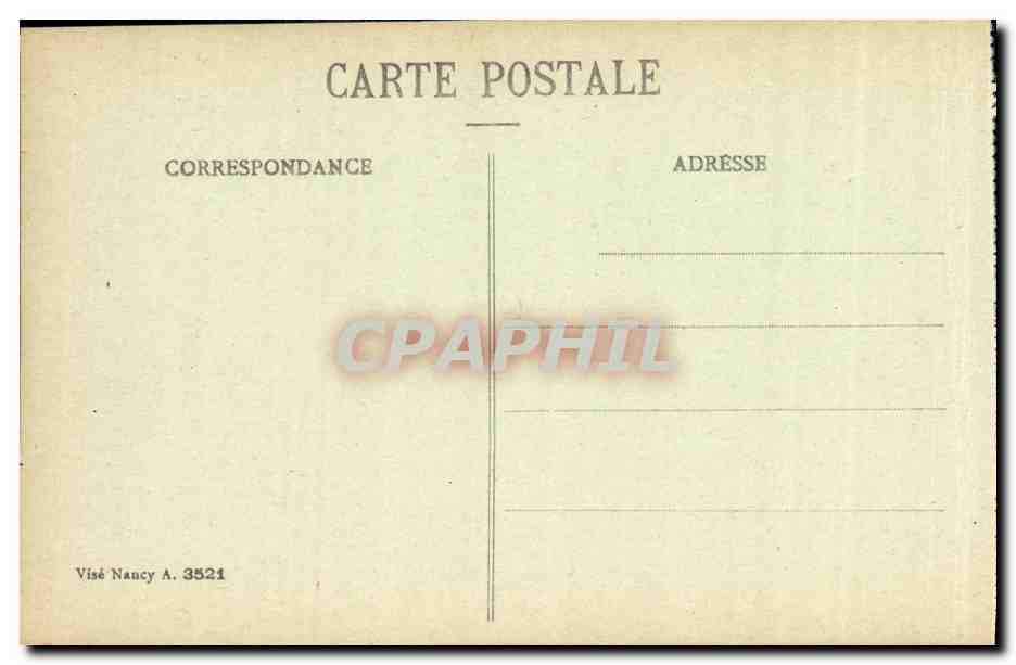 CPA Reims Dans ses annees de Bombardements Rue de Vesle Compagnies Singer Auer et les timbres Jeanne d arc — Verso