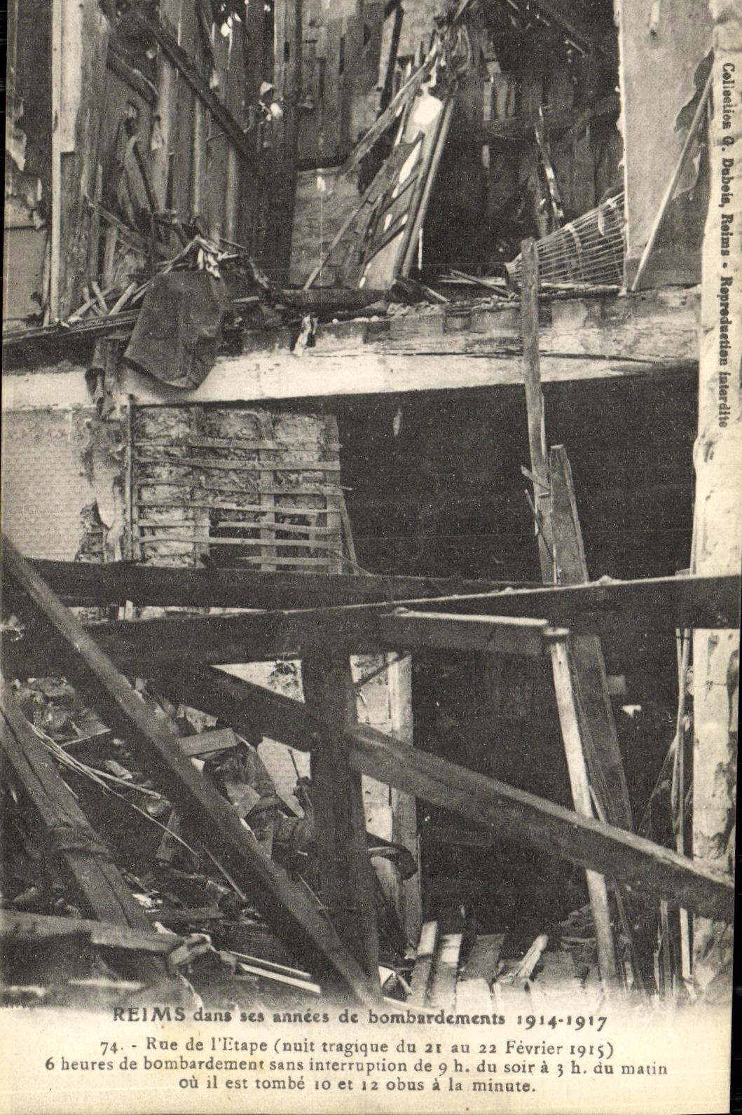 Reims während seiner Bombardementsjahre 1914-1917 — Rue de l'Étape — Duboën, Reims