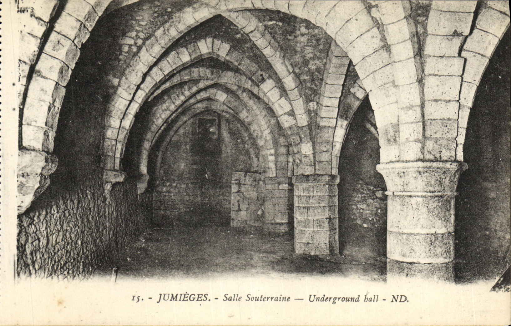 Jumièges — Salle Souterraine — Underground hall — ND.