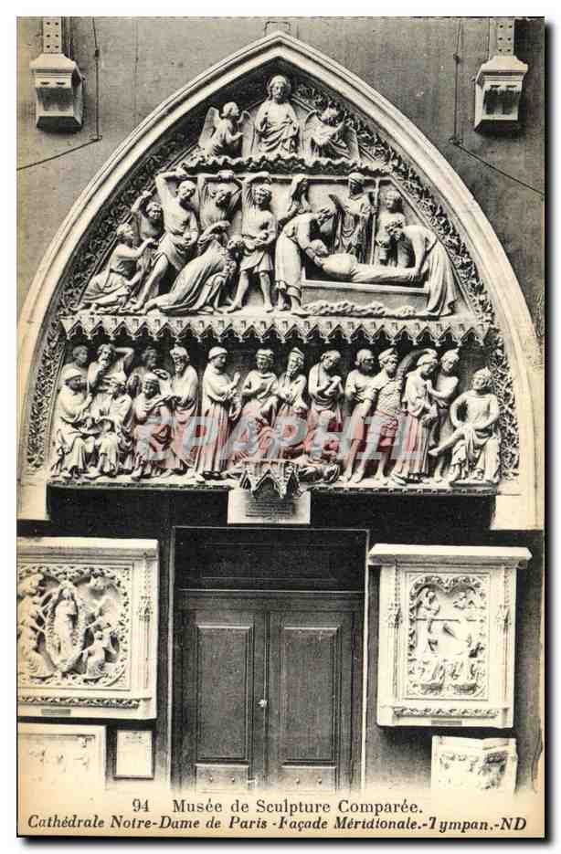 CPA Musee de Sculpture Comparee Portail de la Cathedrale Notre Dame de Paris Facade