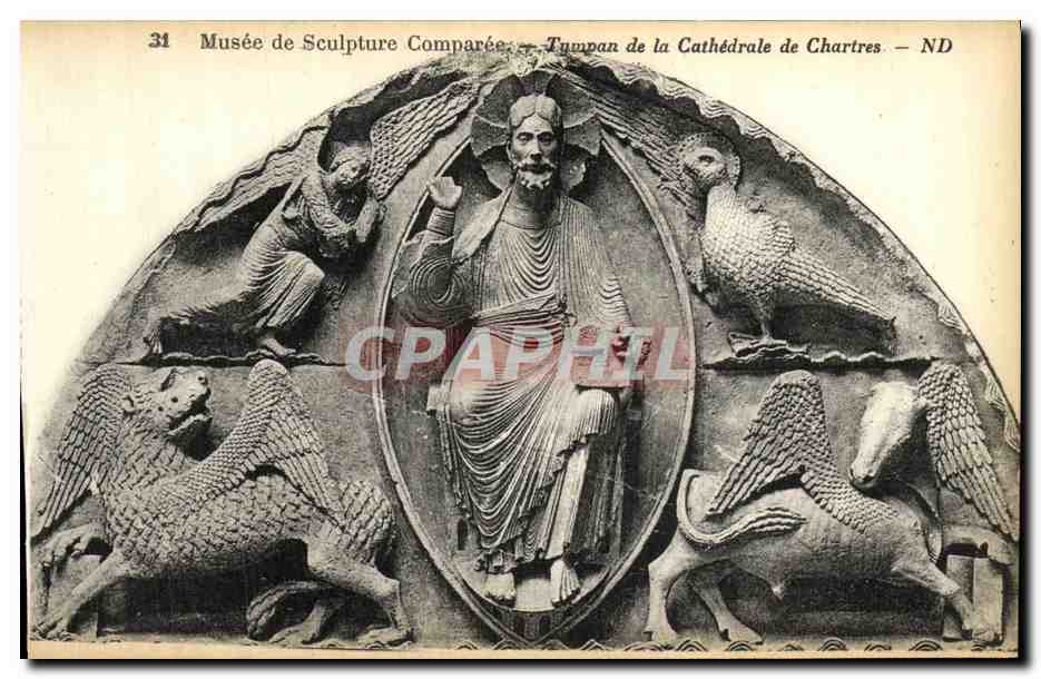 CPA Musee de Sculpture Comparee Eglise Tympan de la Cathedrale de Chartes