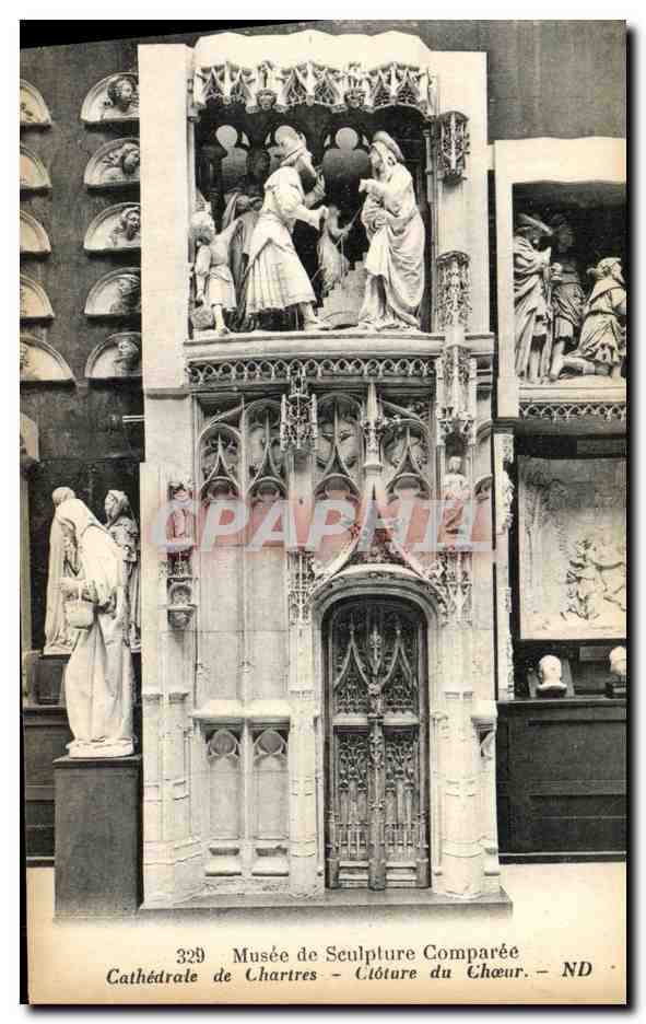 CPA Musee de Sculpture Comparee Cathedrale de Chartres Ctoture du Choeur