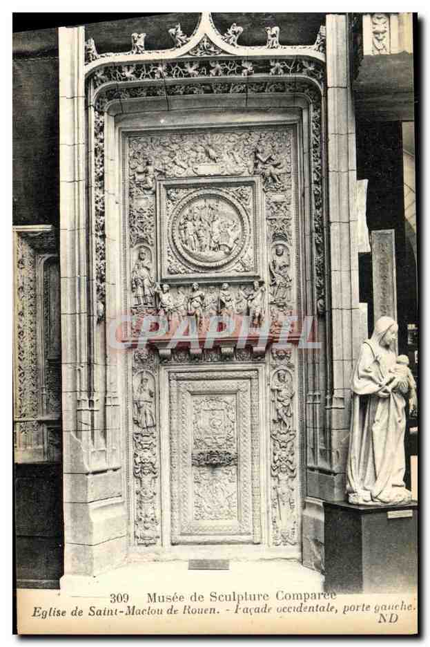 CPA Musee de Sculpture Comparee Eglise de Saint Maclou de Rouen Facade 