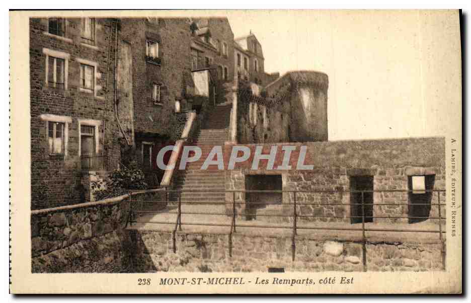Mont-Saint-Michel — Les Remparts, côté Est — A. Laming, éditeur Rennes
