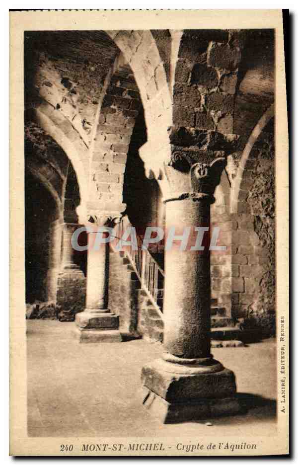 CPA Mont St Michel Crypte de L Aquilon