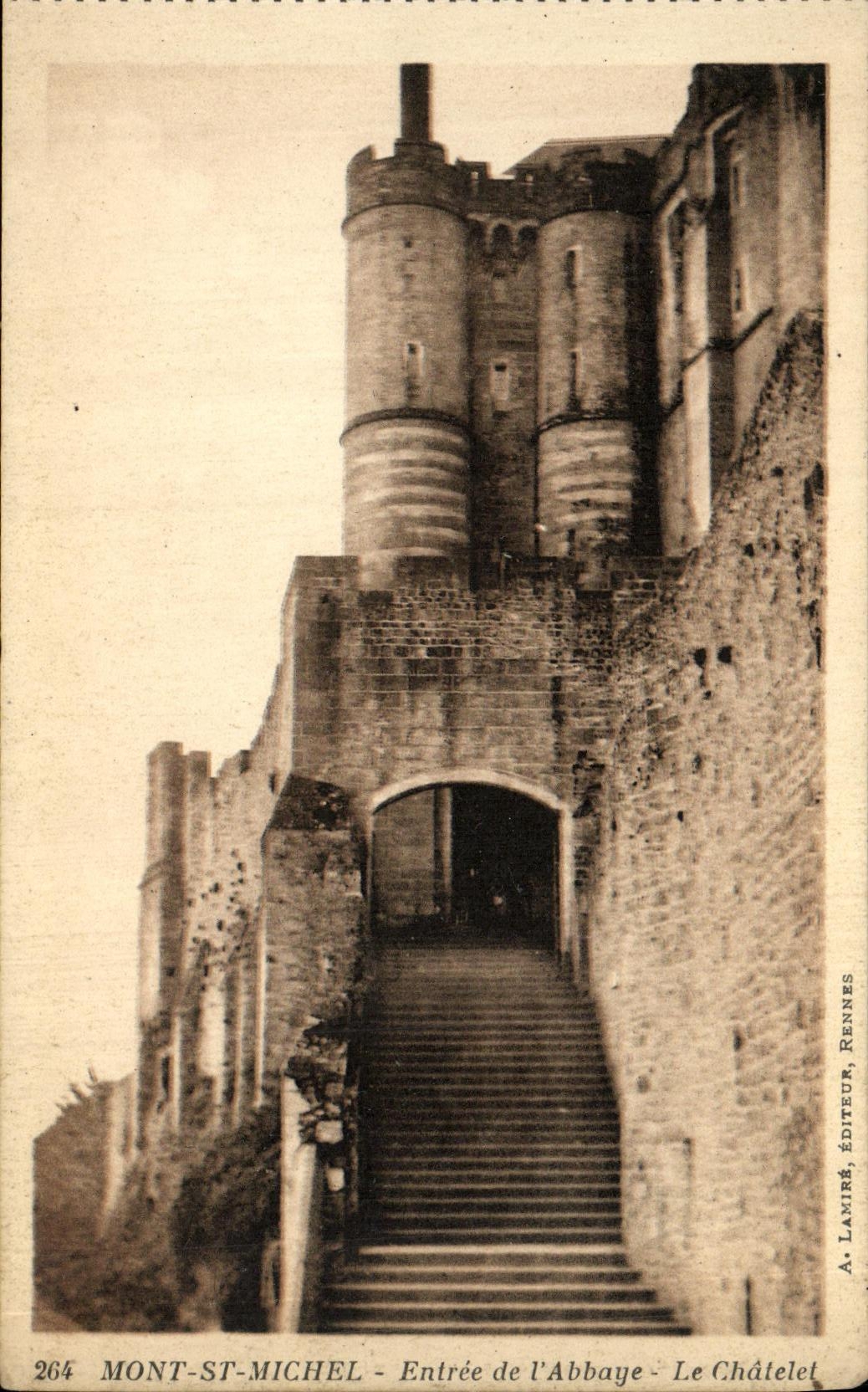 Mont-Saint-Michel — Entrée de l'Abbaye — A. Lamiré, éditeur, Rennes