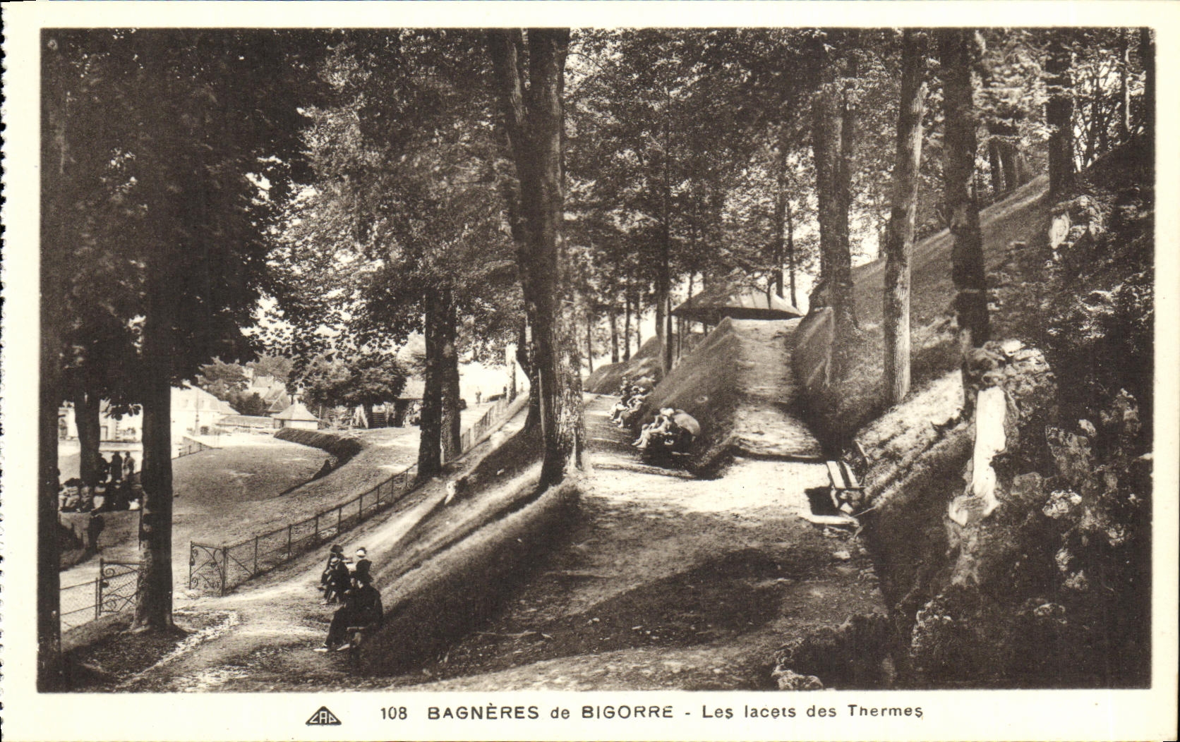 Bagnères-de-Bigorre — Los tornos de los Termas — Tarjeta postal antigua