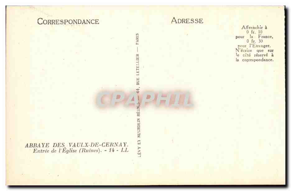 CPA Abbaye Des Vaulx De Cernay Entree de l eglise ruines — Back