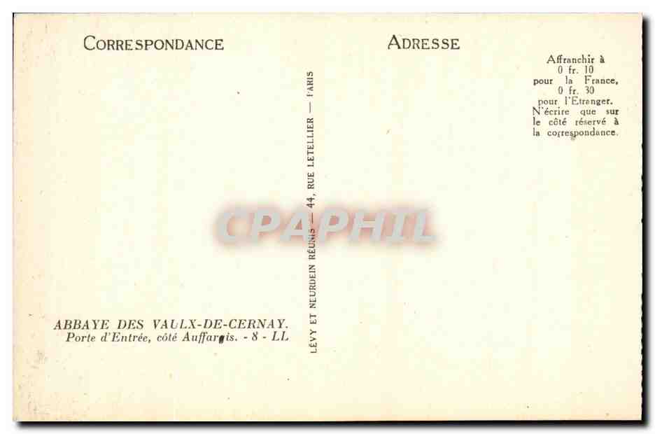 CPA Abbaye Des Vaulx De Cernay Porte d entree cote Auffarais — Back