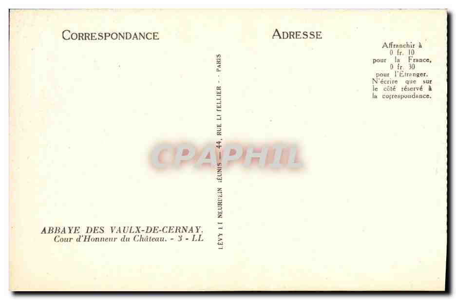 CPA Abbaye Des Vaulx De Cernay Cour d Honneur du Chateau — Back