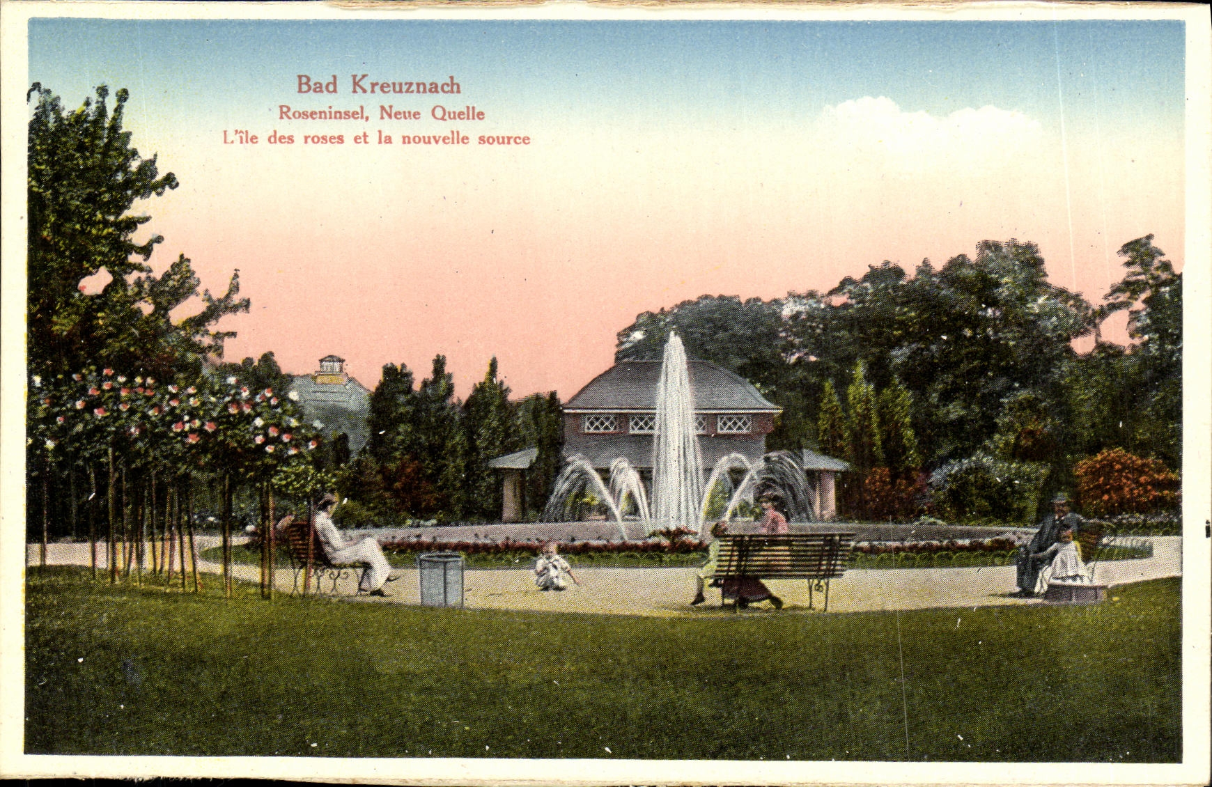 Bad Kreuznach — Roseninsel, Neue Quelle — L'île des roses et la nouvelle source
