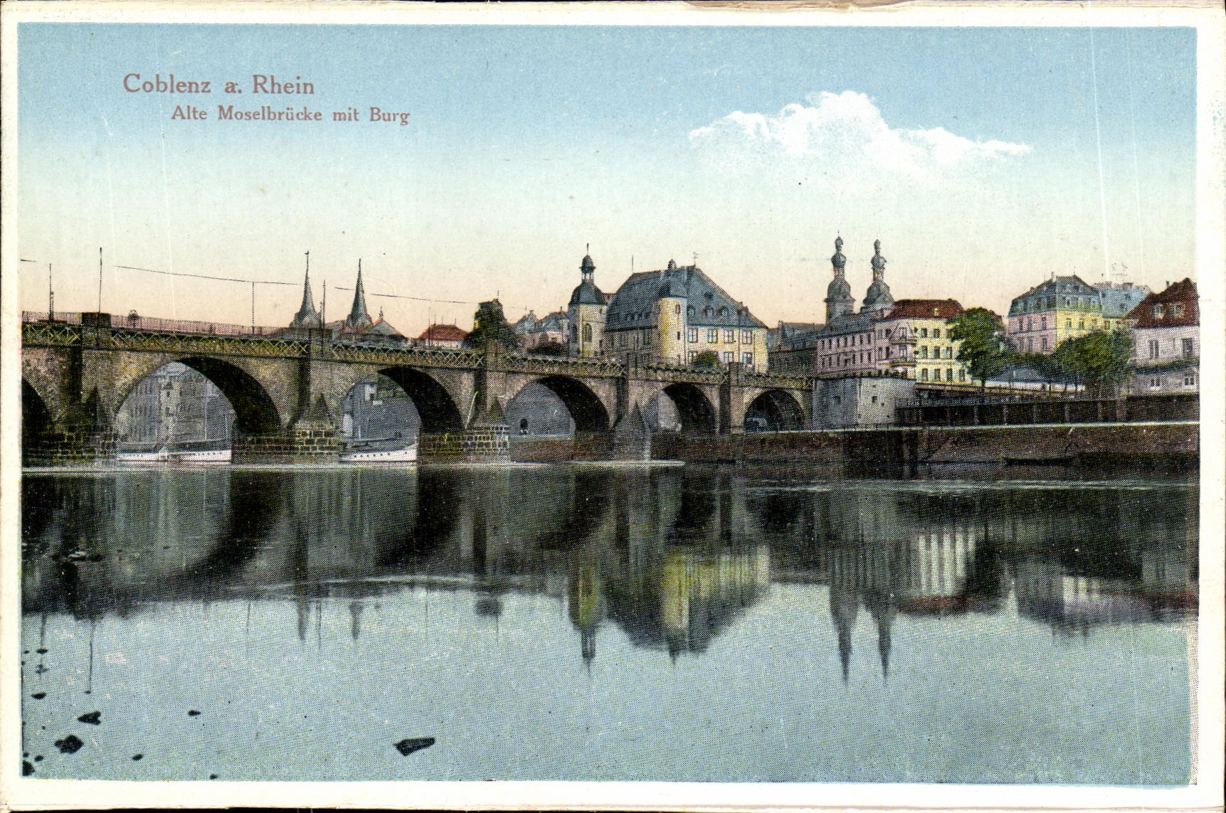 Coblence à Rhin — Alte Moselbrücke mit Burg — CPAPHIL t 99580