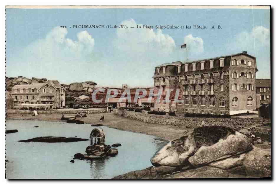 CPA Ploumanach La Plage Saint Guirec et les Hotels