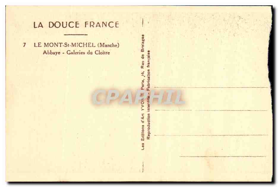 CPA Le Mont St Michel Abbaye Galeries du Cloitre — Reverso