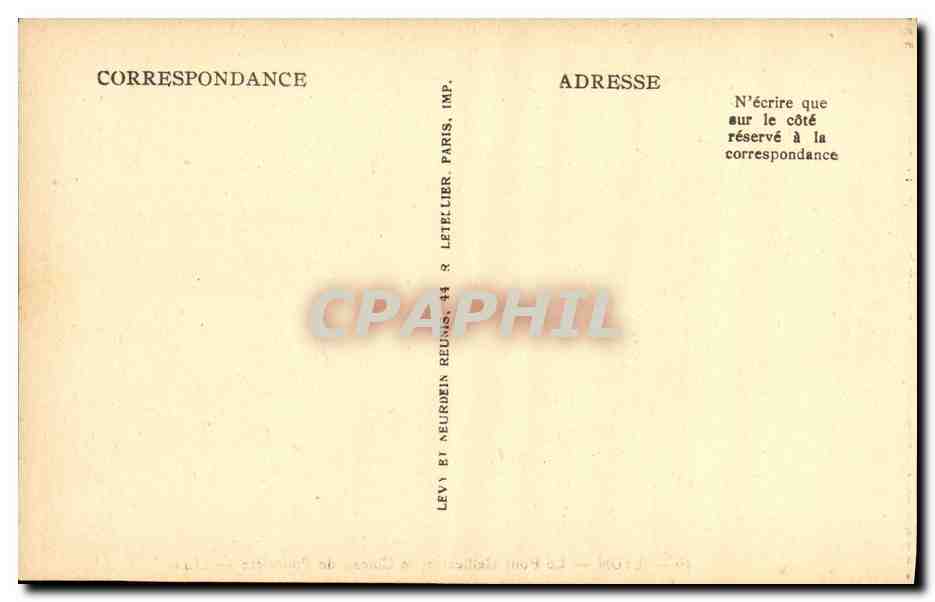 CPA Lyon Palais Justice et Coteau de Fourviere — Verso