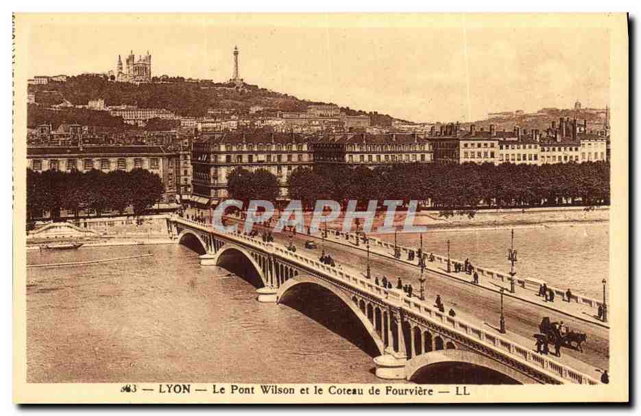 LYON — Der Wilsonbrücke und der Fourvière-Hügel — LL