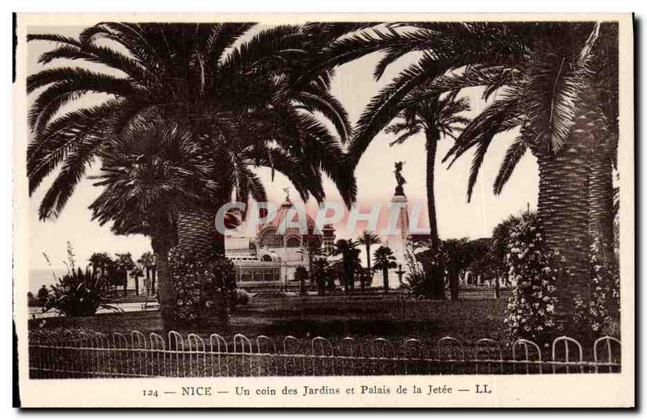 CPA Nice Un Coin des Jardins et Palais de la Jetee