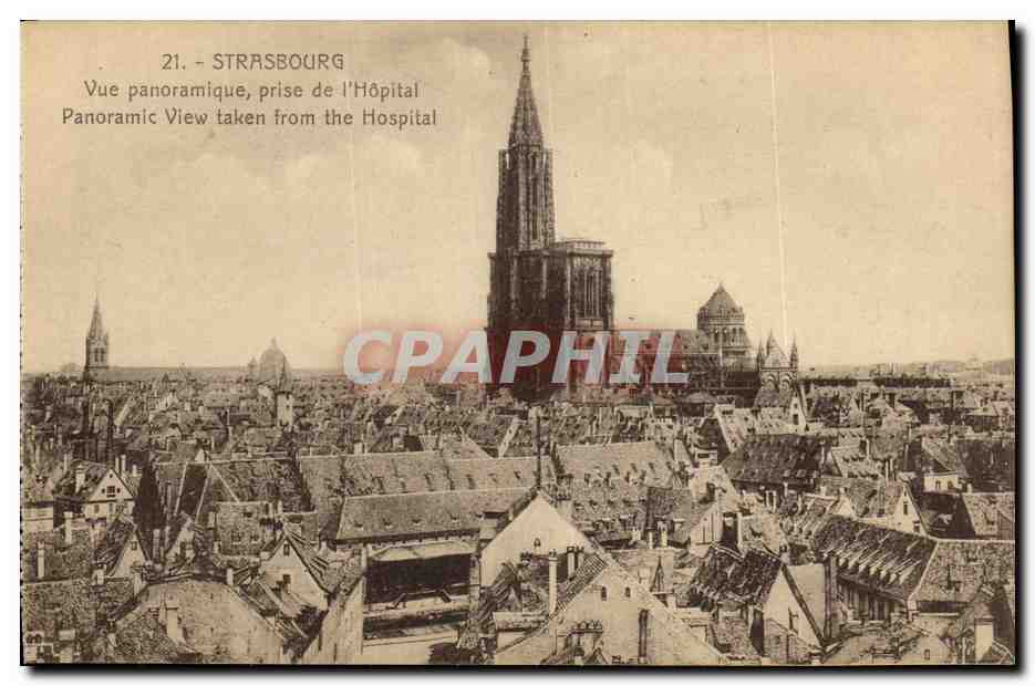 CPA Strasbourg Vue Panoramique prise de L Hopital