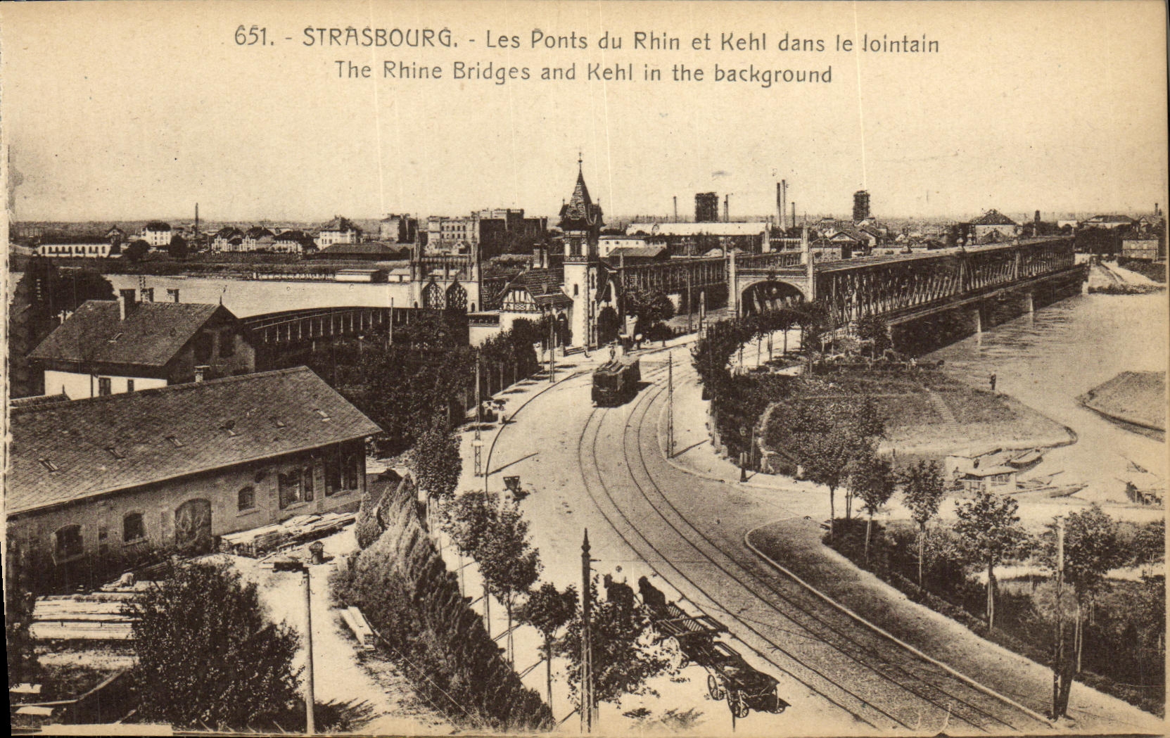 CPA Strasbourg Les Ponts du Rhin et Kehl dans le lointain