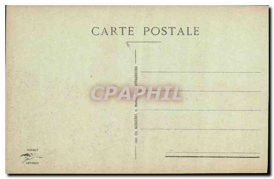 Strasbourg — Nid de cigognes sur cheminée — éditeur Bergeret, n° 601 — Rückseite