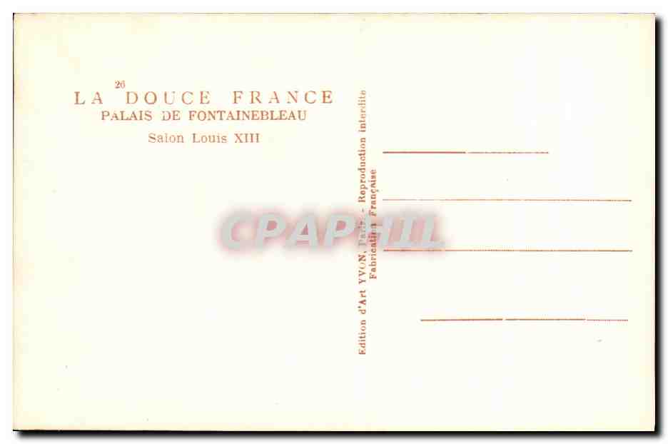 Palais de Fontainebleau — Salon Louis XIII — Édition YV/N, Paris — Reverso