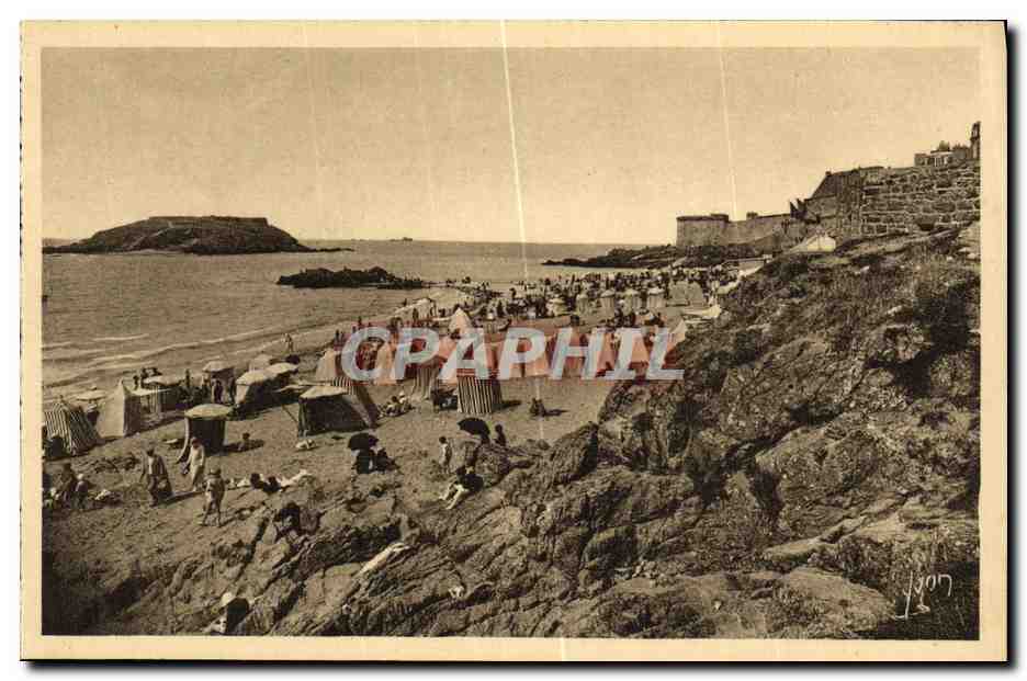 Playa de Bon-Secours y el Grand Bey — Saint-Malo (Ille-et-Vilaine) — Les Editions d'Art Y'Ch'Y, Paris