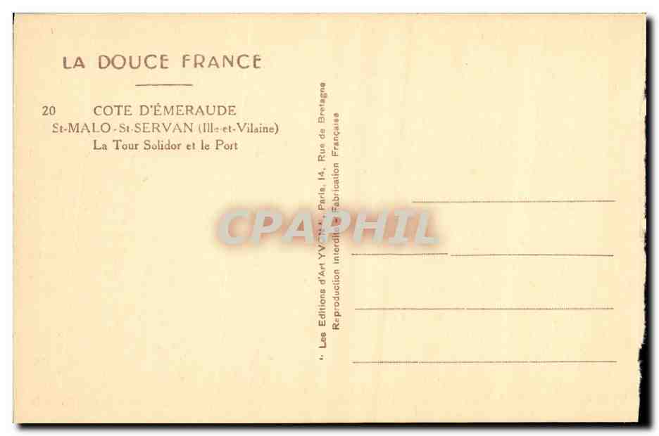CPA Cote D Emeraude St Malo St Servan Le Tour Solidor et le Port Bateau — Reverso