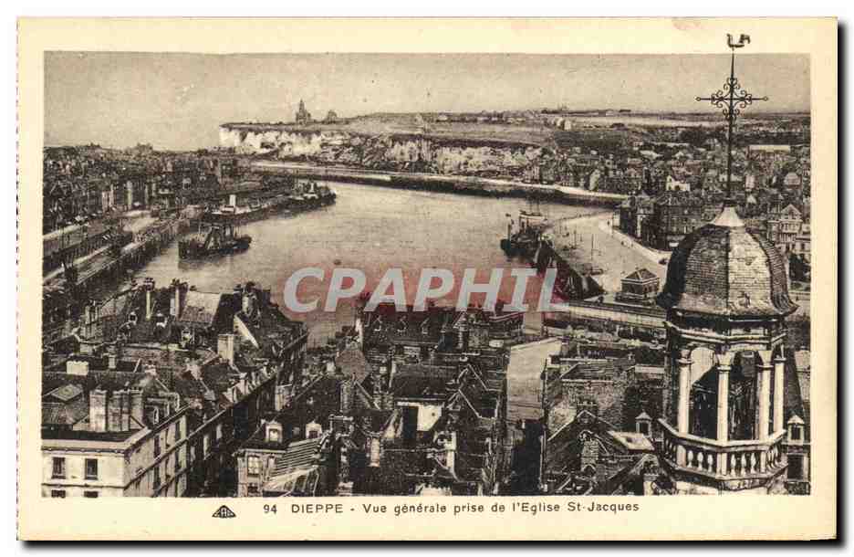CPA Dieppe Vue Generale Prise de L Eglise St Jacques