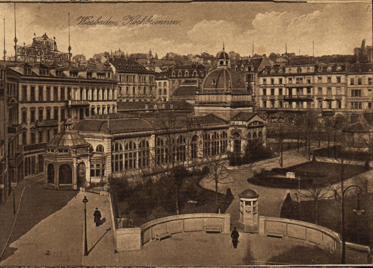 Weißbaden, Kochbrunnen — Panoramablick auf die Thermalquellen — Verlag K.S.M. n°18